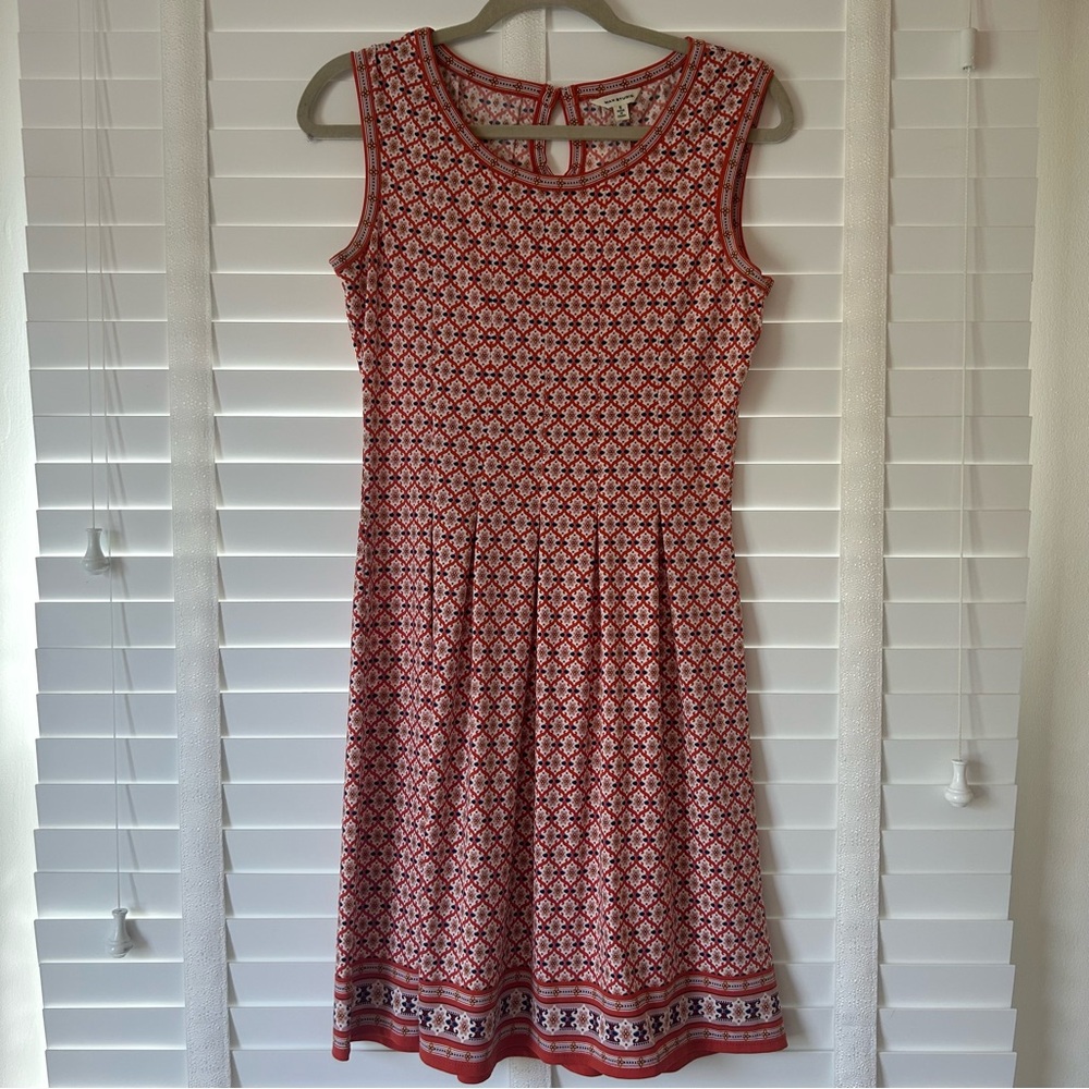 Max Studio Dress Mini Coral Orange Floral Pattern Sleeveless Small